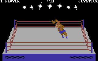 Bop'N Wrestle (Commodore 64) screenshot: Suplex