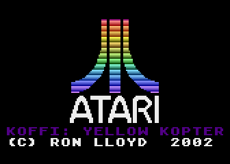 Koffi: Yellow Kopter (Atari 5200) screenshot: Atari logo and game title