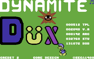 Dynamite Düx (Commodore 64) screenshot: Title screen