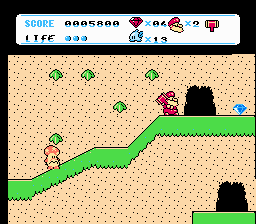 Don Doko Don 2 (NES) screenshot: Now which door should I enter?