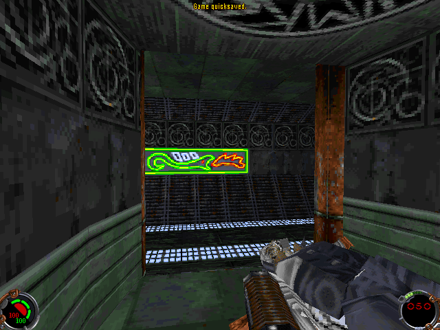 Star Wars: Jedi Knight - Dark Forces II (Windows) screenshot: Demonstrating the graphics: without 3D card (GIF shot)...