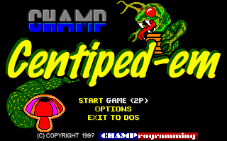 Champ Centiped-em (DOS) screenshot: Title screen