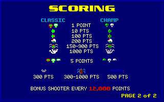 Champ Centiped-em (DOS) screenshot: Point indicator