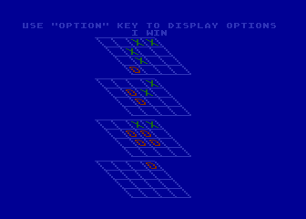 3-D Tic-Tac-Toe (Atari 8-bit) screenshot: The computer won