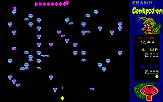 Champ Centiped-em (DOS) screenshot: Level 2!
