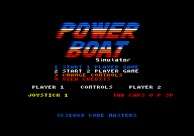 Pro Powerboat Simulator (Amstrad CPC) screenshot: Options