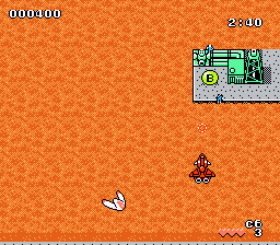 Taiyō no Yūsha: Fighbird (NES) screenshot: Aqua Baron, a jet plane-like submarine