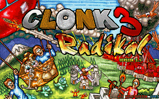 Clonk 3: Radikal (DOS) screenshot: Title screen