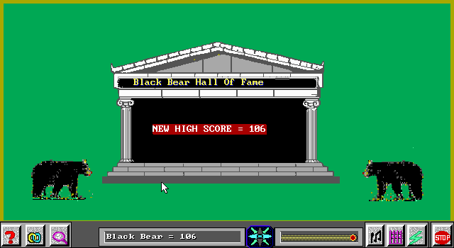 Animal Quest (DOS) screenshot: High scores by species