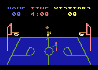 Basketball (Atari 8-bit) screenshot: Starting a one player game