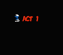 The Smurfs (NES) screenshot: Act 1 of the tragedy...