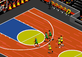 David Robinson's Supreme Court (Genesis) screenshot: A 3 on 3 game