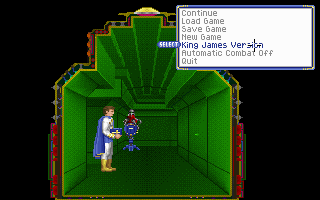 Captain Bible in Dome of Darkness (Special Edition) (DOS) screenshot: Not many games come with a Bible selection mode.