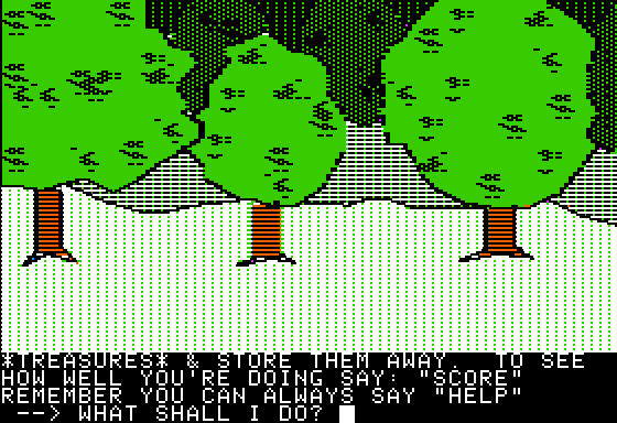 Scott Adams' Graphic Adventure #1: Adventureland (Apple II) screenshot: Starting location