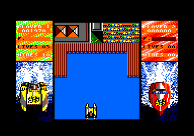 Pro Powerboat Simulator (Amstrad CPC) screenshot: Finished level 1