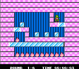 Fire 'n Ice (NES) screenshot: One of the easier levels (world 1)