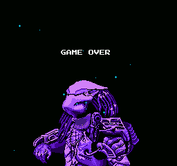 Predator (NES) screenshot: Game over