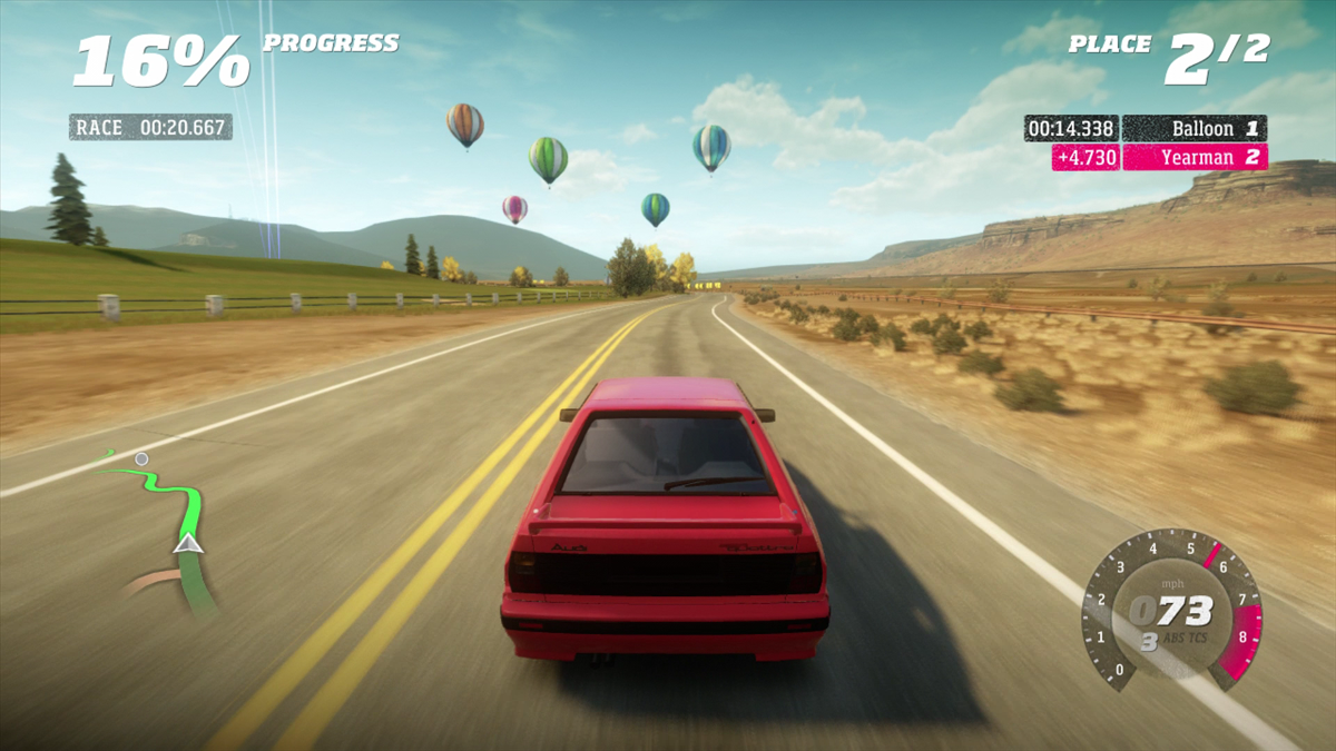 Forza Horizon (Xbox 360) screenshot: Third-person perspective gameplay