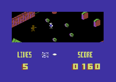 Blagger Goes to Hollywood (Commodore 64) screenshot: In a graveyard