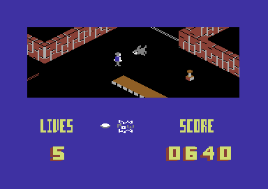 Blagger Goes to Hollywood (Commodore 64) screenshot: Watch out for Jaws