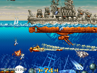 In the Hunt (Windows) screenshot: Attack the cannon.