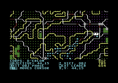 Battles of Napoleon (Commodore 64) screenshot: Still having a war