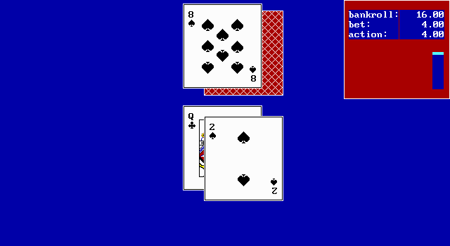 The Las Vegas EGA Casino (Version 2.0) (DOS) screenshot: Do I hit or do I stand?
