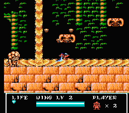 Gargoyle's Quest II (NES) screenshot: This boss spits out tiny creatures that slow Firebrand down.