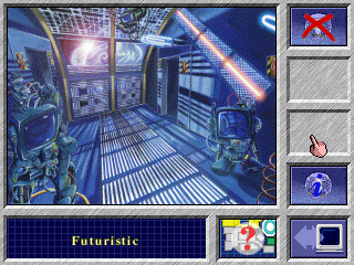 The Crystal Maze (DOS) screenshot: Futuristic zone