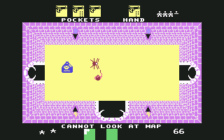 Alcazar: The Forgotten Fortress (Commodore 64) screenshot: Killed by the spider