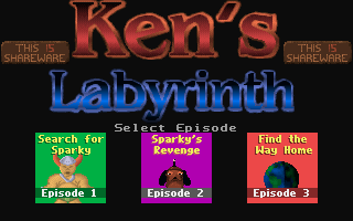 Ken's Labyrinth (DOS) screenshot: Level selection