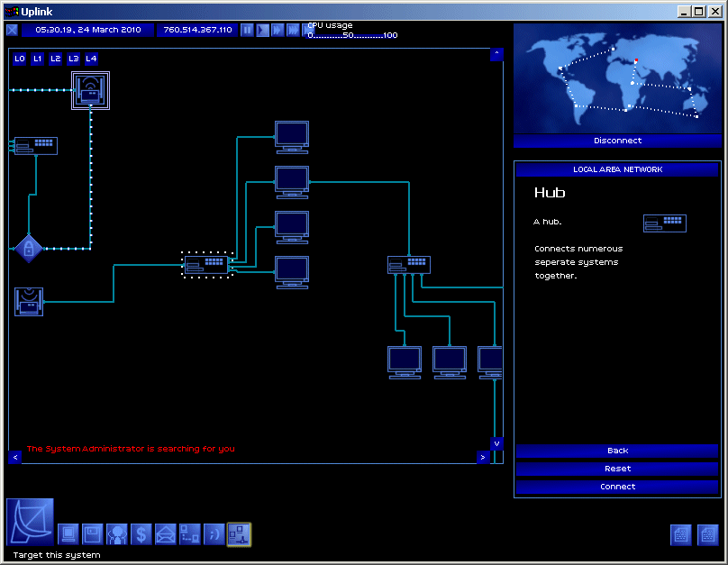 Uplink: Hacker Elite (Windows) screenshot: The Nakatomi Patch Screenshot 1