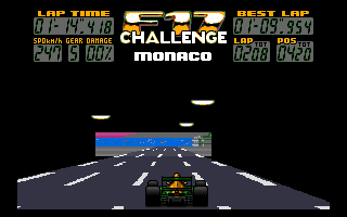 F17 Challenge (Amiga) screenshot: Monaco - located inside a long tunnel