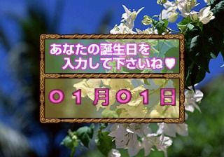 Hiyake no Omoide + Himekuri: Girls in Motion Puzzle - Vol.1 (SEGA Saturn) screenshot: Himekuri mode, entering your birth date
