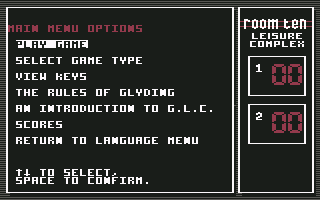 Room Ten (Commodore 64) screenshot: Other options