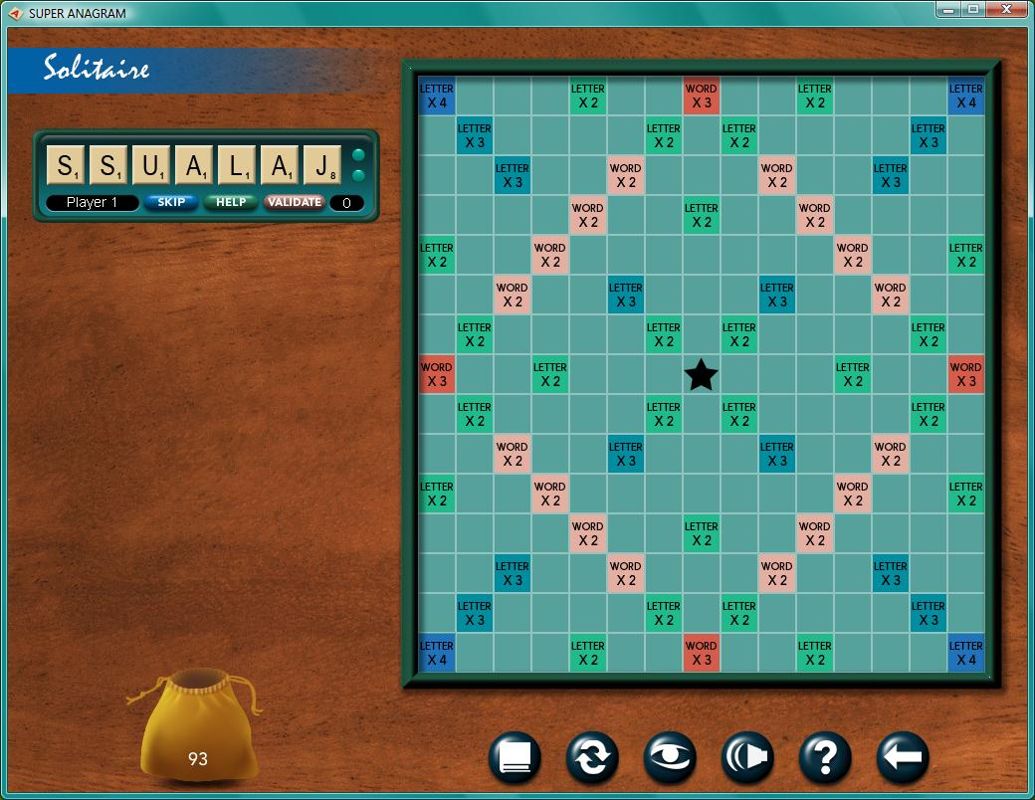 Super Anagram Jeux de lettres (Windows) screenshot: Solitaire Mode.