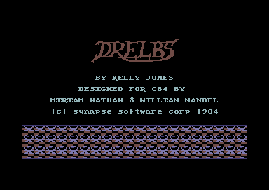 Drelbs (Commodore 64) screenshot: Title screen and credits