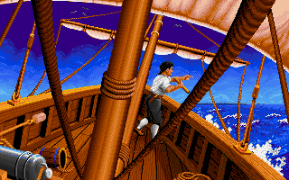 Discovery: In the Steps of Columbus (DOS) screenshot: Land Ahoy...