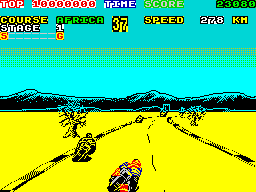 Super Hang-On (ZX Spectrum) screenshot: Pass him.