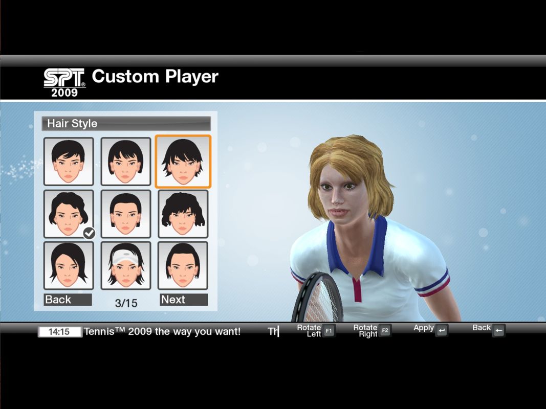 Virtua Tennis 2009 (Windows) screenshot: Character Creation