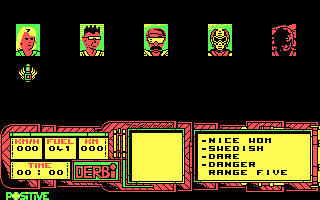 African Trail Simulator (DOS) screenshot: Opponents (CGA)