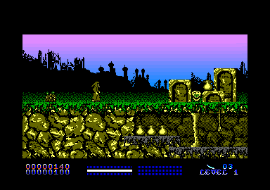 Stryker in the Crypts of Trogan (Amstrad CPC) screenshot: Some treasures