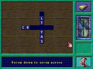 The Crystal Maze (DOS) screenshot: Seven down to seven across
