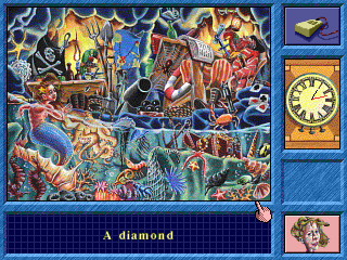 The Crystal Maze (DOS) screenshot: Find a diamond.