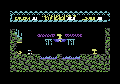 Captain Dynamo (Commodore 64) screenshot: Cavern 1