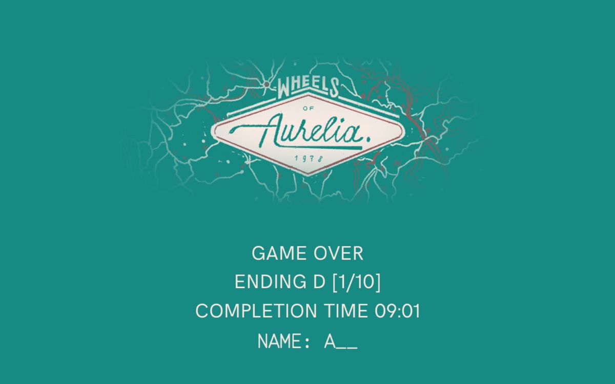 Humble Weekly Bundle: Fantastic Arcade (Windows) screenshot: <i>Wheels of Aurelia</i>: game over with one of the many endings