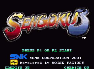 Sengoku 3 (Neo Geo) screenshot: Title screen (US version)