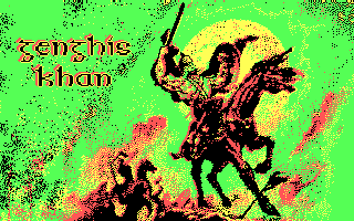 Genghis Khan (DOS) screenshot: Title Screen (CGA)