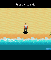 Lost: The Game (J2ME) screenshot: Jack wakes up on the beach.