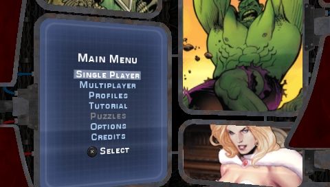 Marvel Trading Card Game (PSP) screenshot: Main menu